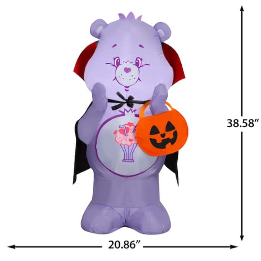 3.25ft. Airblown® Inflatable Share Bear as Vampire with Jack-o’-Lantern Basket Lighted Décor